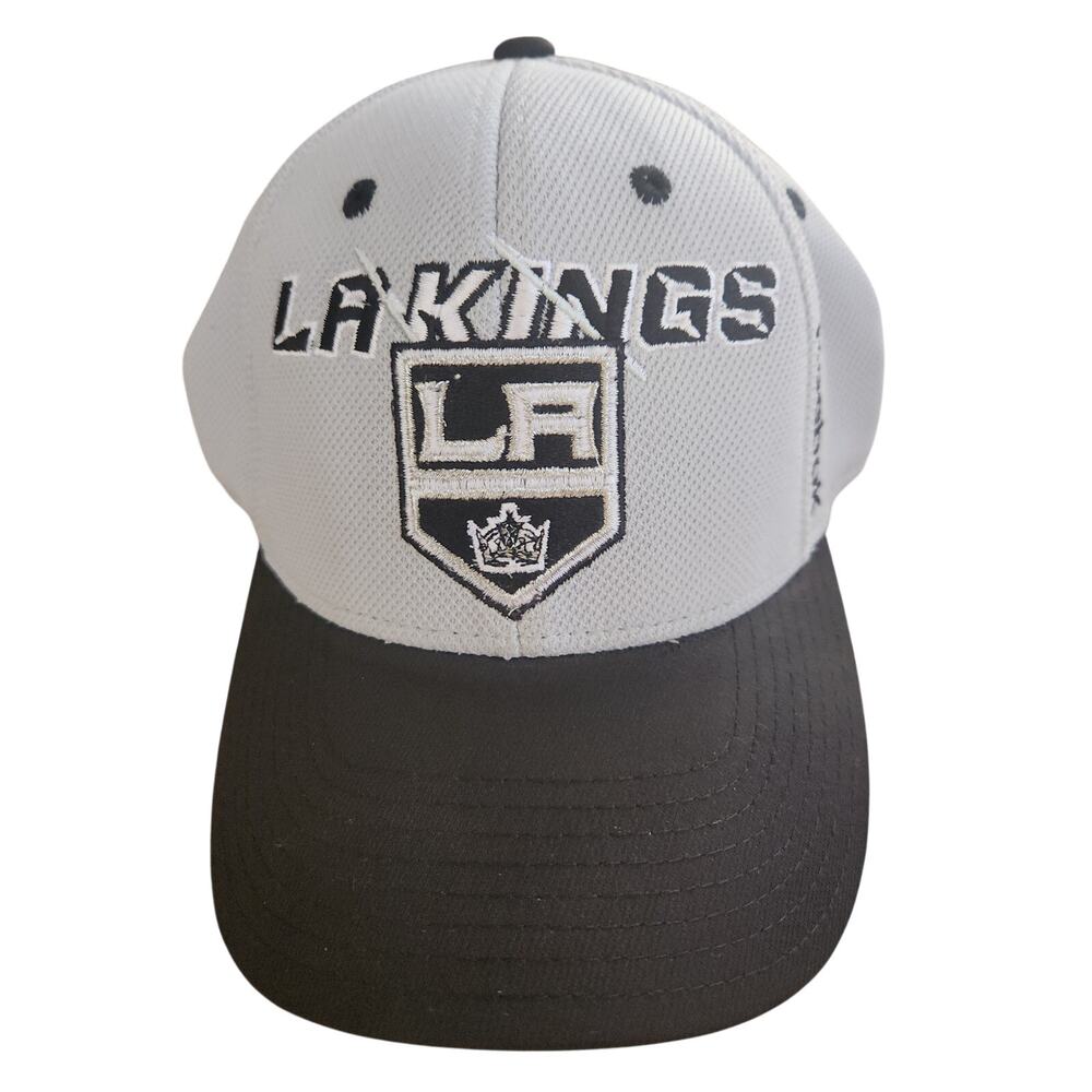 Reebok LA Kings Center Ice Hat S/M Gray Black NHL Hockey Embroidered Fitted Cap